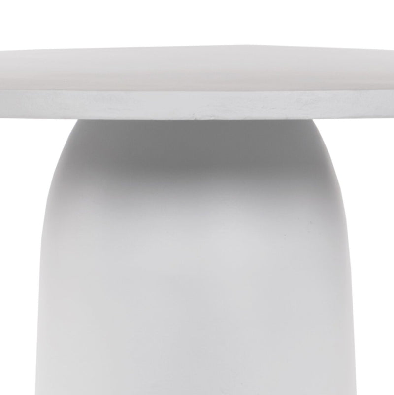 Basil Outdoor Dining Table 42" - Matte White Cast Aluminum
