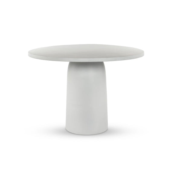 Basil Outdoor Dining Table 42" - Matte White Cast Aluminum