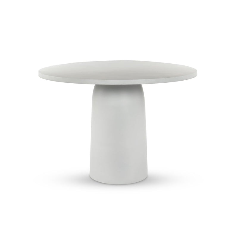 Basil Outdoor Dining Table 42" - Matte White Cast Aluminum