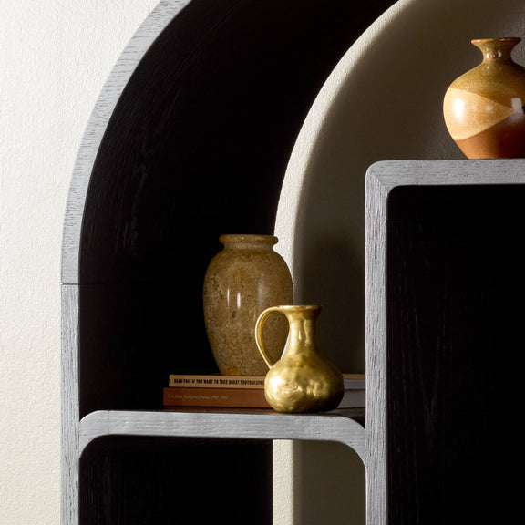 Risa Bookcase - Brushed Ebony Oak Veneer