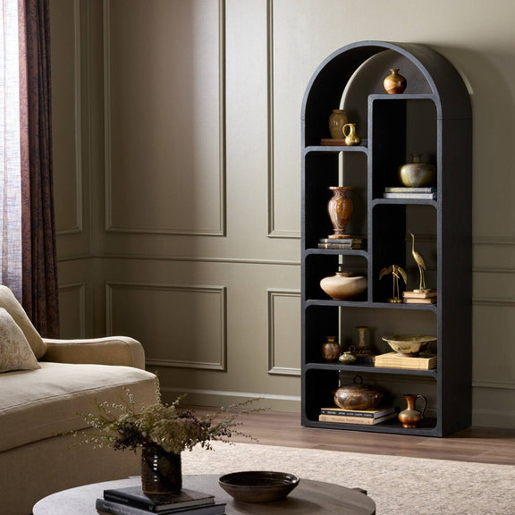 Risa Bookcase - Brushed Ebony Oak Veneer