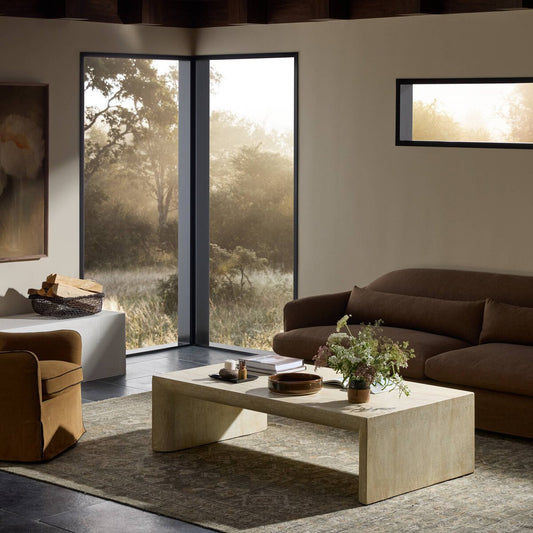 Brad Coffee Table - Faux Travertine