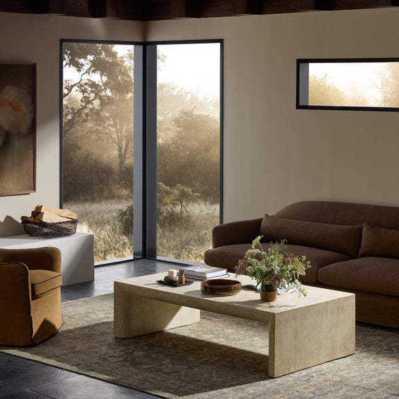 Brad Coffee Table - Faux Travertine