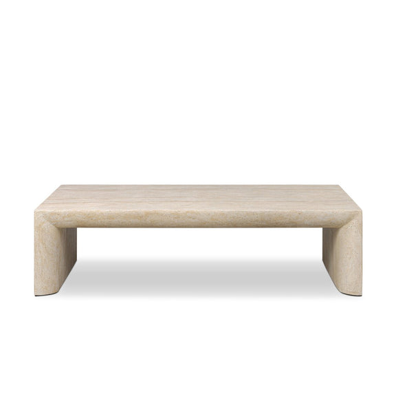 Brad Coffee Table - Faux Travertine