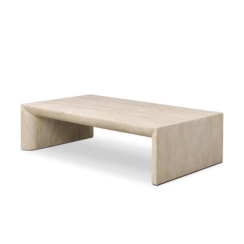 Brad Coffee Table - Faux Travertine