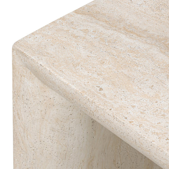 Brad End Table - Faux Travertine