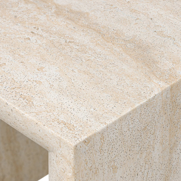 Brad End Table - Faux Travertine
