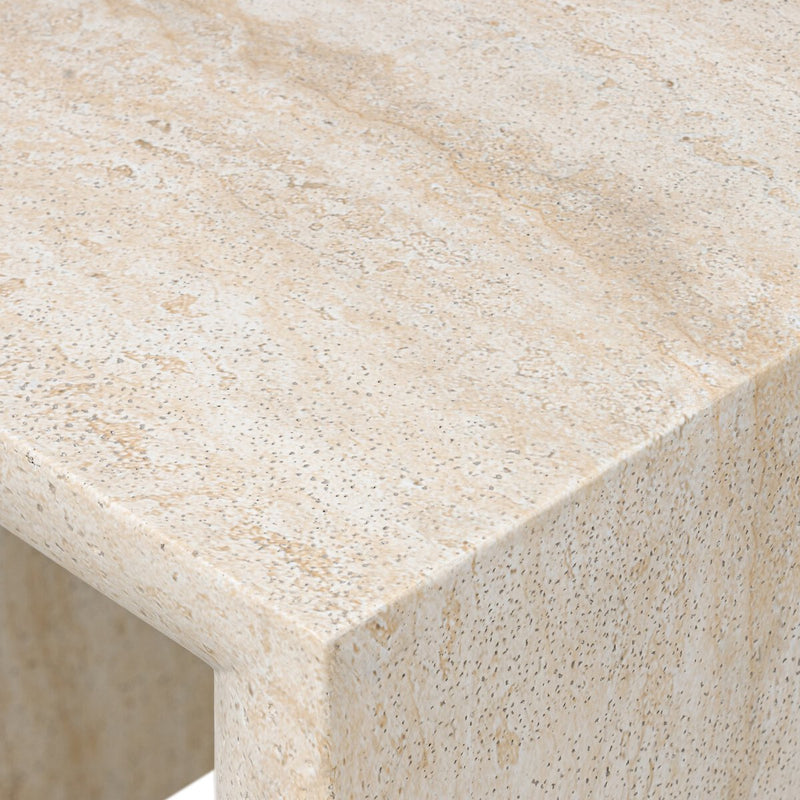 Brad End Table - Faux Travertine