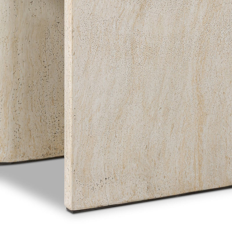 Brad End Table - Faux Travertine