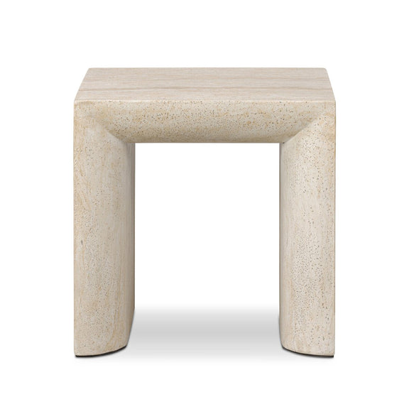 Brad End Table - Faux Travertine