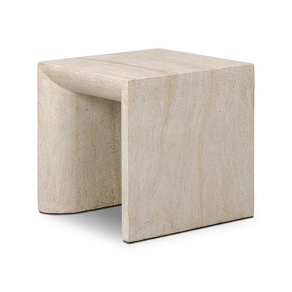 Brad End Table - Faux Travertine