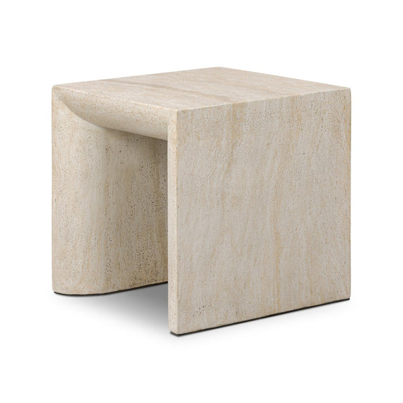 Brad End Table - Faux Travertine