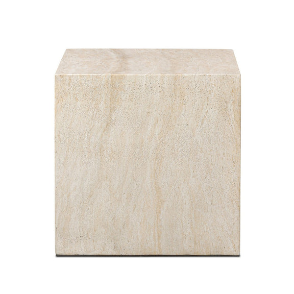 Brad End Table - Faux Travertine