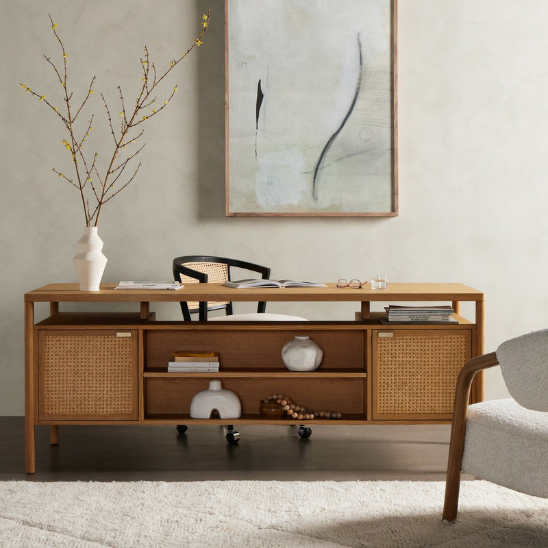 Westlake Executive Desk - Natural Circle Cane