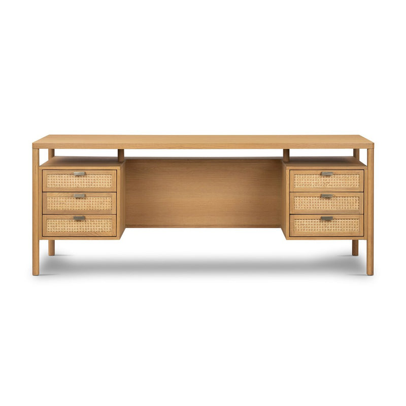 Westlake Executive Desk - Natural Circle Cane