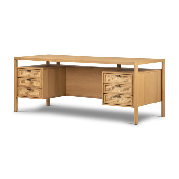 Westlake Executive Desk - Natural Circle Cane