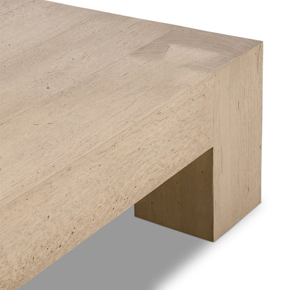 Abaso Coffee Table - Whitewash Rustic Wormwood Oak