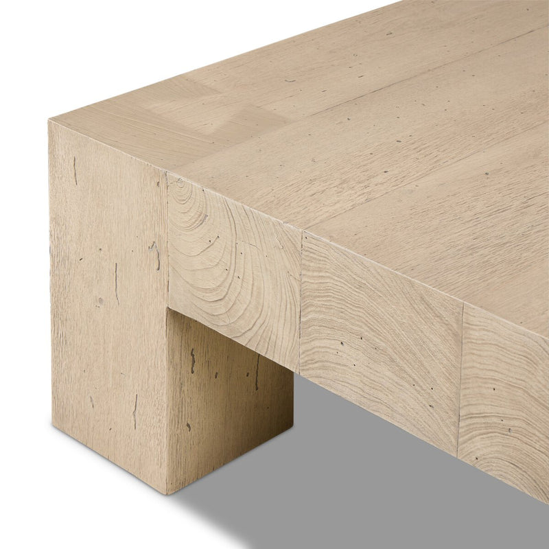 Abaso Coffee Table - Whitewash Rustic Wormwood Oak