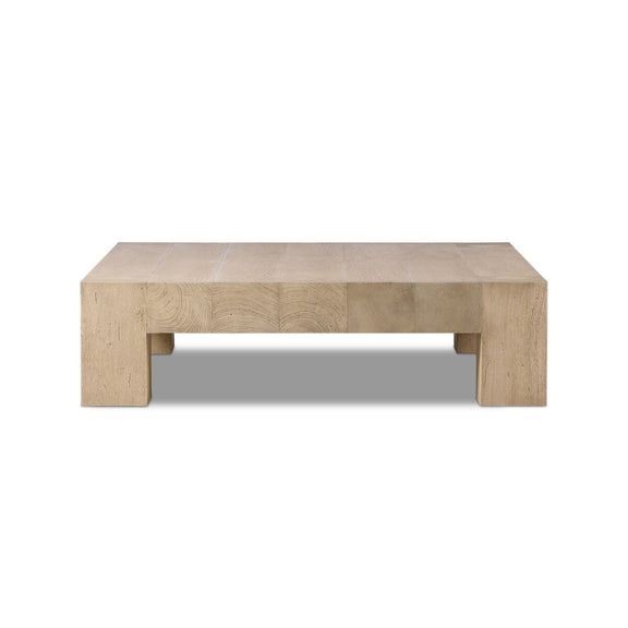 Abaso Coffee Table - Whitewash Rustic Wormwood Oak