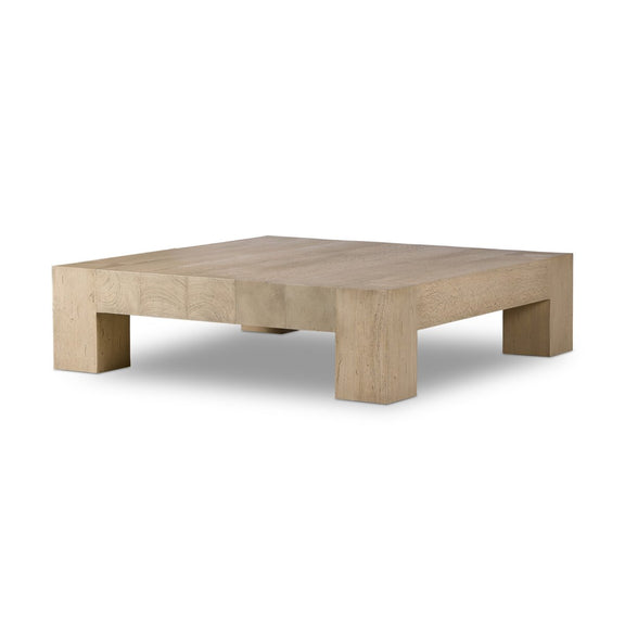 Abaso Coffee Table - Whitewash Rustic Wormwood Oak