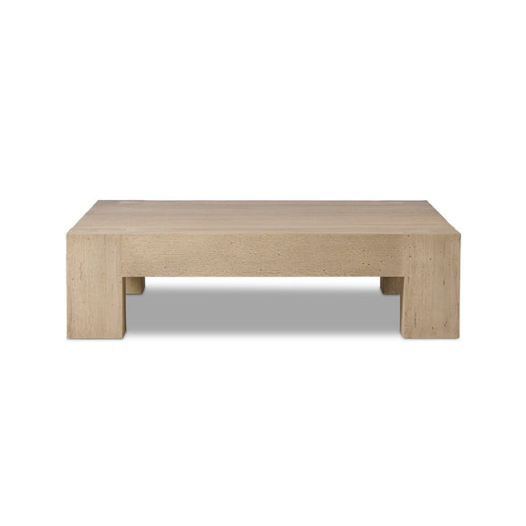 Abaso Coffee Table - Whitewash Rustic Wormwood Oak