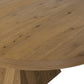 Leif Round Extension Dining Table 60" - Aged Natural Oak Veneer