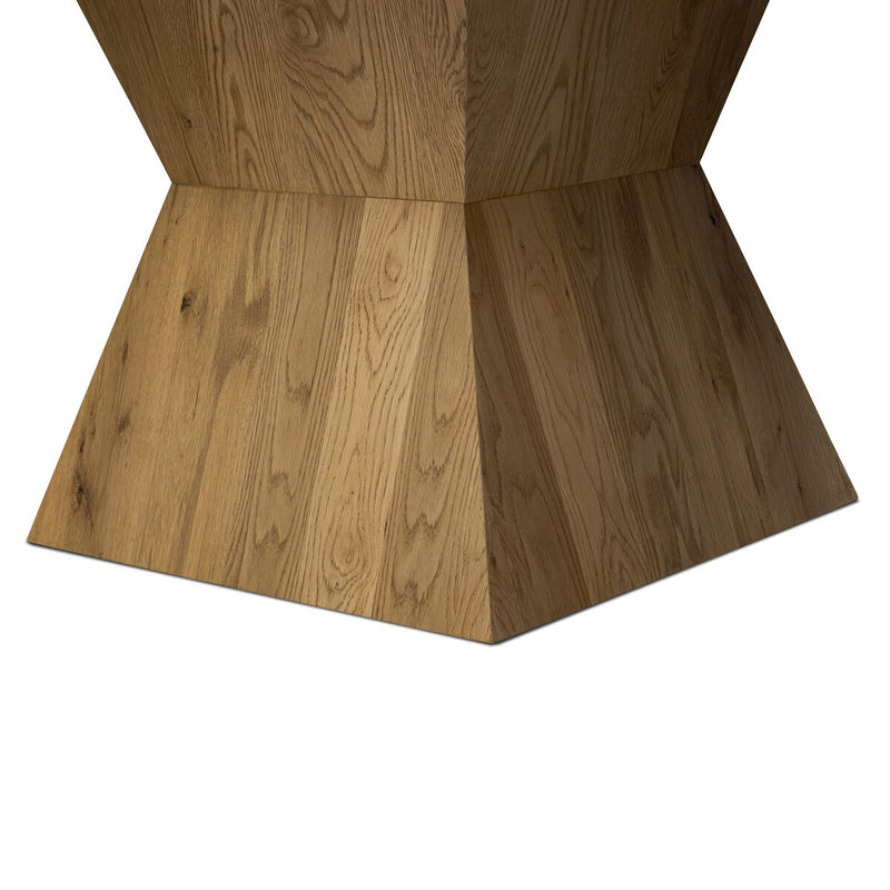 Leif Round Extension Dining Table 60" - Aged Natural Oak Veneer