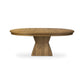 Leif Round Extension Dining Table 60" - Aged Natural Oak Veneer