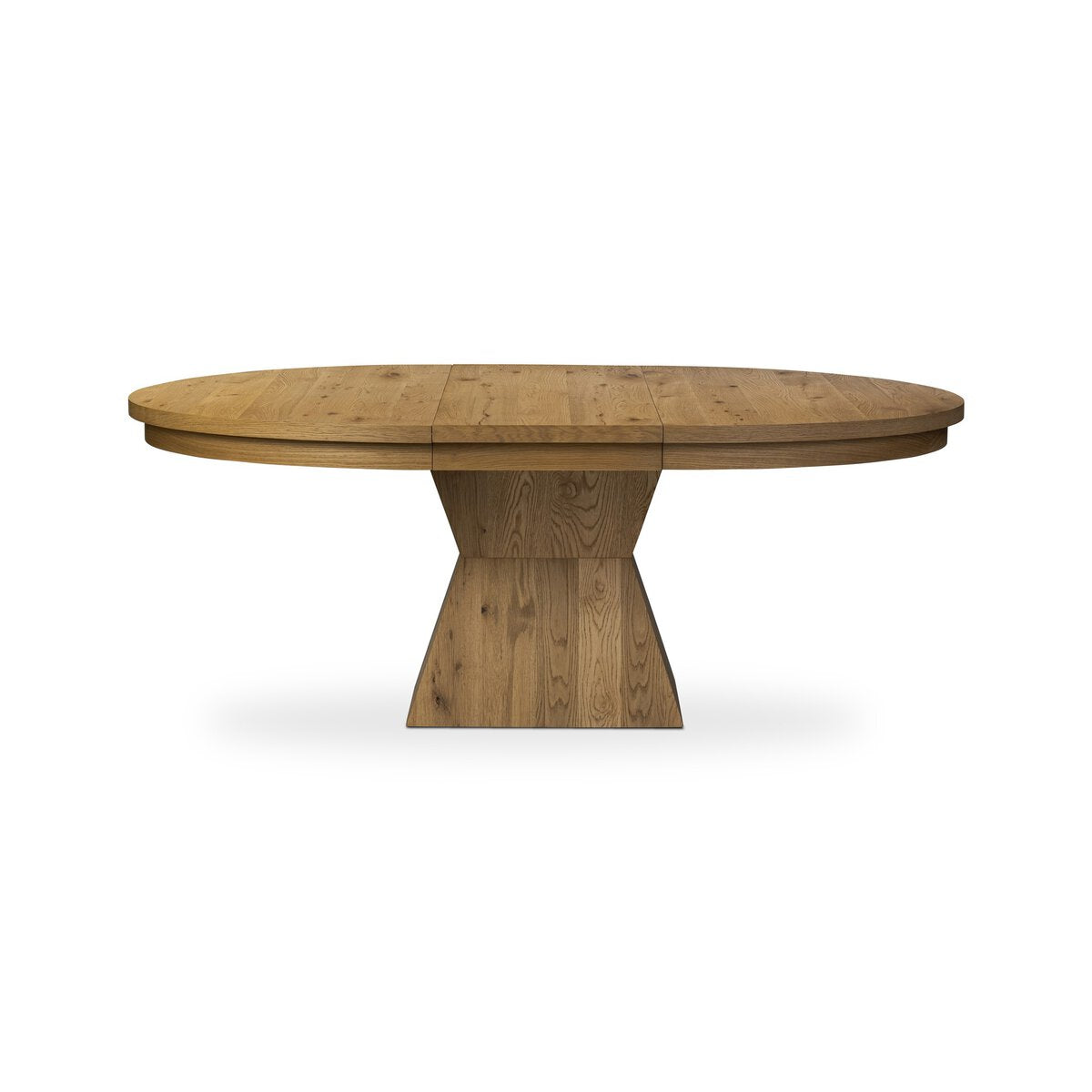 Leif Round Extension Dining Table 60" - Aged Natural Oak Veneer