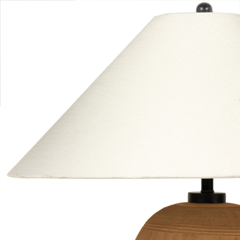 Brynner Table Lamp - Etched Amber Glass