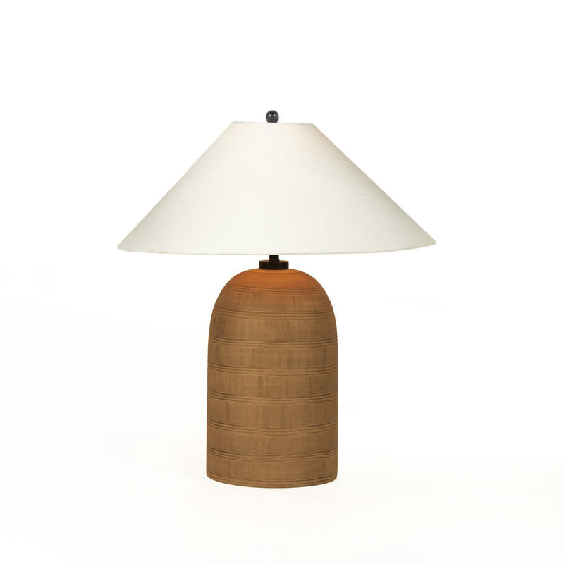Brynner Table Lamp - Etched Amber Glass