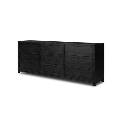 Millie 9 Drawer Dresser - Drifted Matte Black Veneer