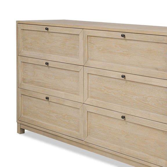 Millie 9 Drawer Dresser - Light Bleach Oak Veneer