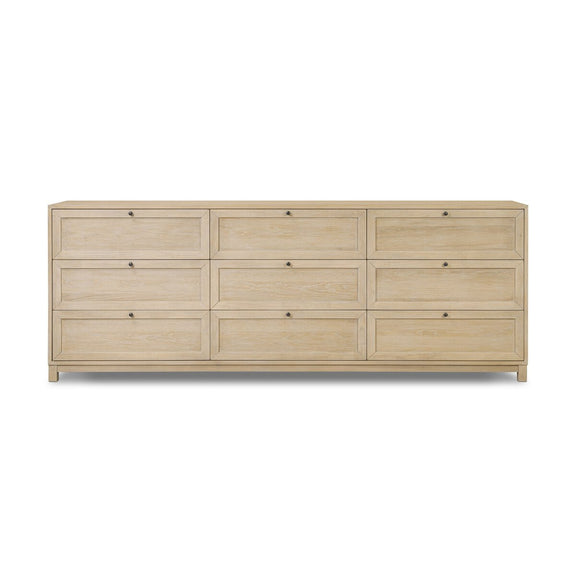 Millie 9 Drawer Dresser - Light Bleach Oak Veneer