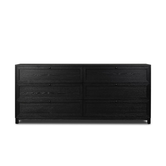 Millie 6 Drawer Dresser - Drifted Matte Black Veneer
