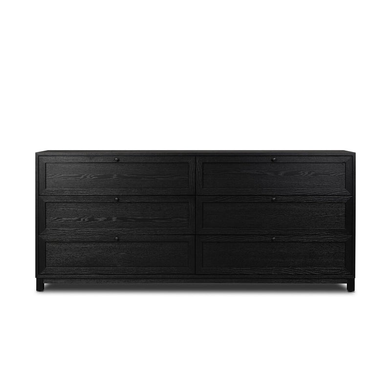 Millie 6 Drawer Dresser - Drifted Matte Black Veneer