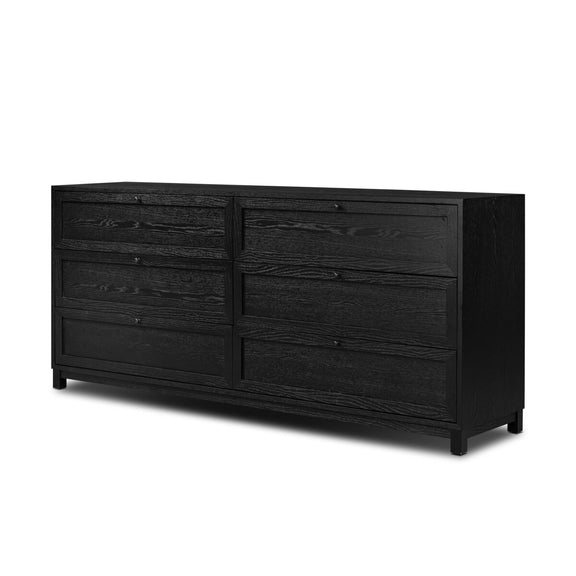 Millie 6 Drawer Dresser - Drifted Matte Black Veneer