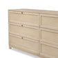 Millie 6 Drawer Dresser - Light Bleach Oak Veneer