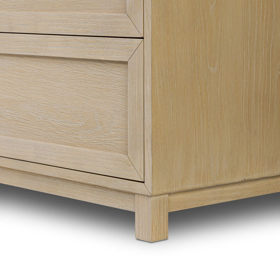 Millie 6 Drawer Dresser - Light Bleach Oak Veneer
