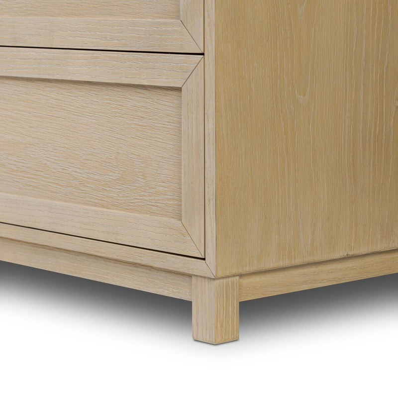 Millie 6 Drawer Dresser - Light Bleach Oak Veneer