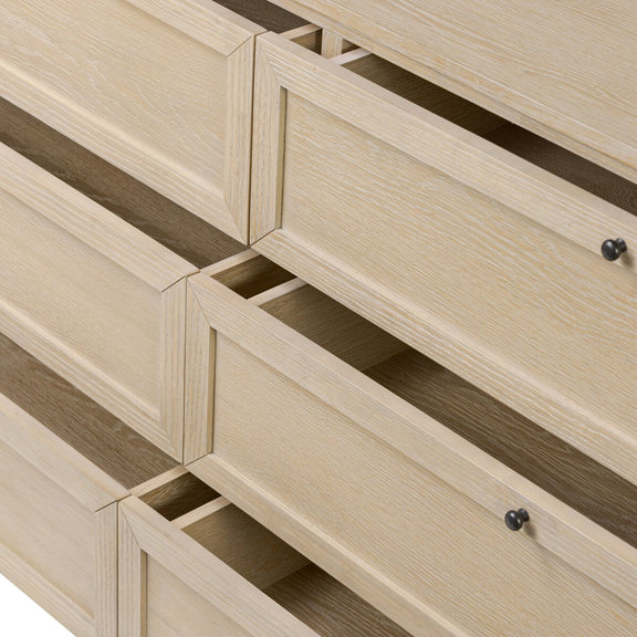 Millie 6 Drawer Dresser - Light Bleach Oak Veneer