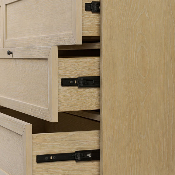 Millie 6 Drawer Dresser - Light Bleach Oak Veneer