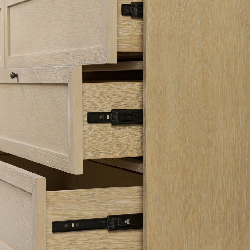 Millie 6 Drawer Dresser - Light Bleach Oak Veneer