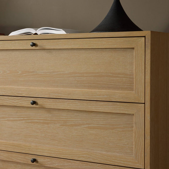 Millie 6 Drawer Dresser - Light Bleach Oak Veneer