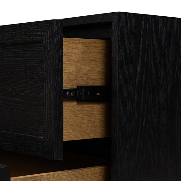Millie Nightstand - Drifted Matte Black Veneer