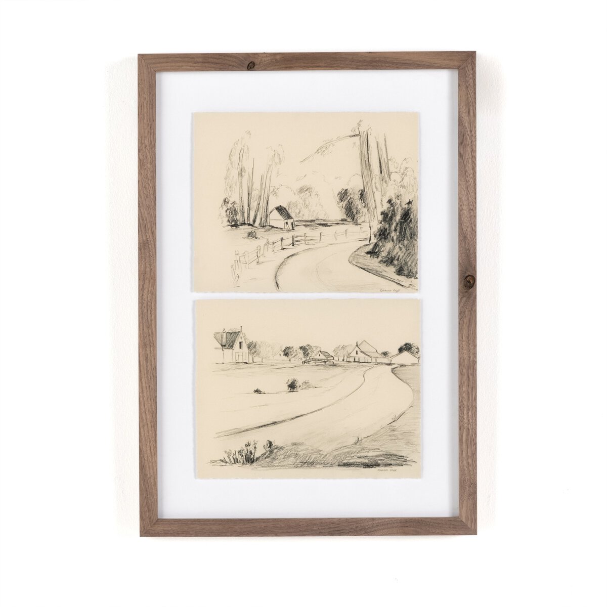 In The Country I by Shaina Page - Rustic Walnut