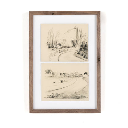 In The Country I by Shaina Page - Rustic Walnut