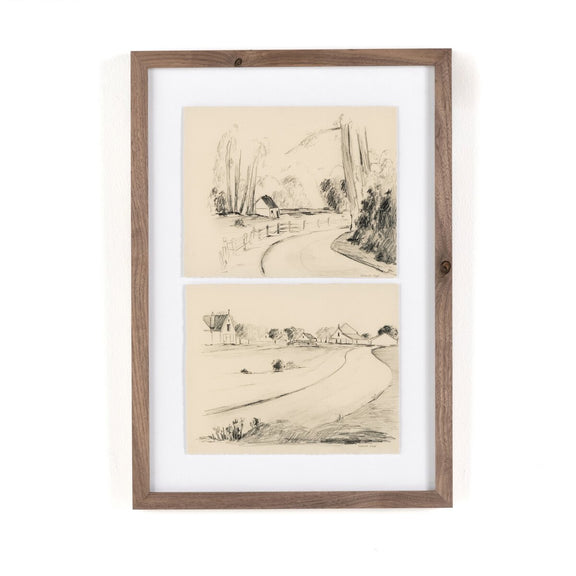 In The Country I by Shaina Page - Rustic Walnut