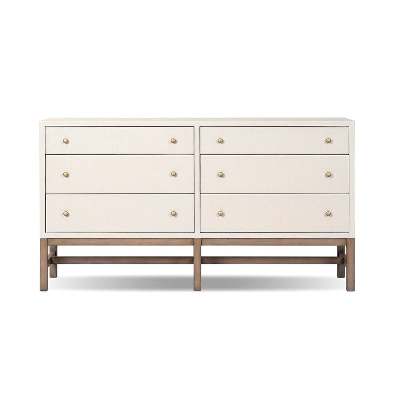 Fiona 6 Drawer Dresser - Ivory Painted Raffia
