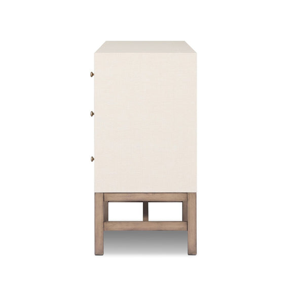 Fiona 6 Drawer Dresser - Ivory Painted Raffia